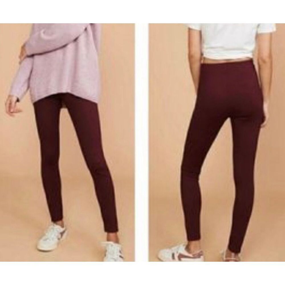Loft Lou & Grey travel burgundy ponte pocket leggings m
